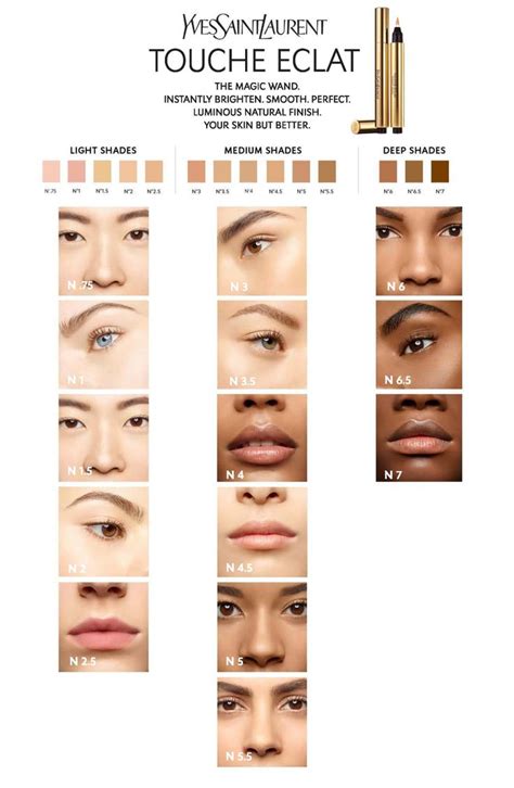 touché eclat from ysl|YSL touche eclat shade chart.